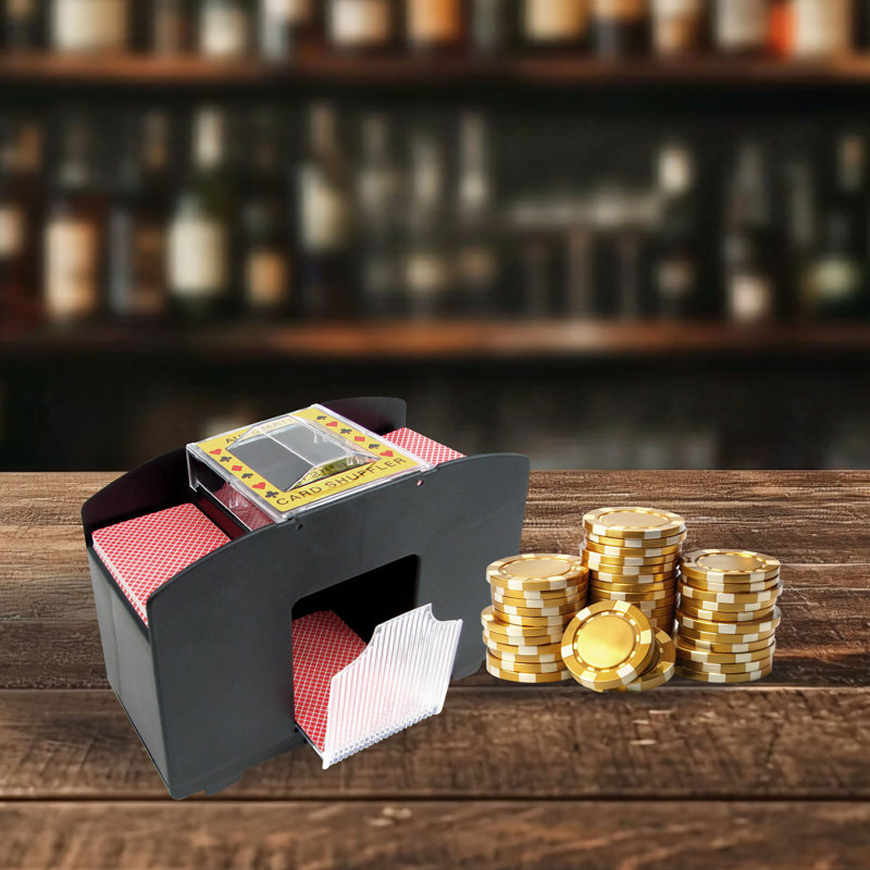 Mélangeur de cartes automatique - Distributeur de cartes à 4 jeux à piles - Pour les accessoires de jeux de nuit et de jeux de casino par Trademark Poker