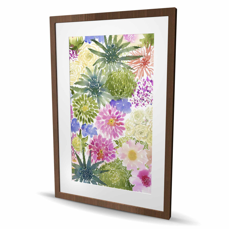 Ensemble de fleurs exotiques - impression botanique encadrée pour la décoration, H 36 po x l 24 po