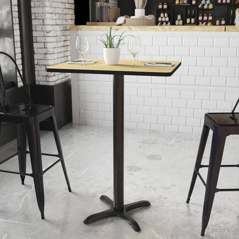 Plateau de table en stratifié Jaramillo, L 48 po x L 30 po, Noir, Hauteur de la barre (hauteur de 43,13 po)