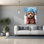 «Portrait of a Little Dog with Scarf and Wool Hat» par Momart, art mural sur toile