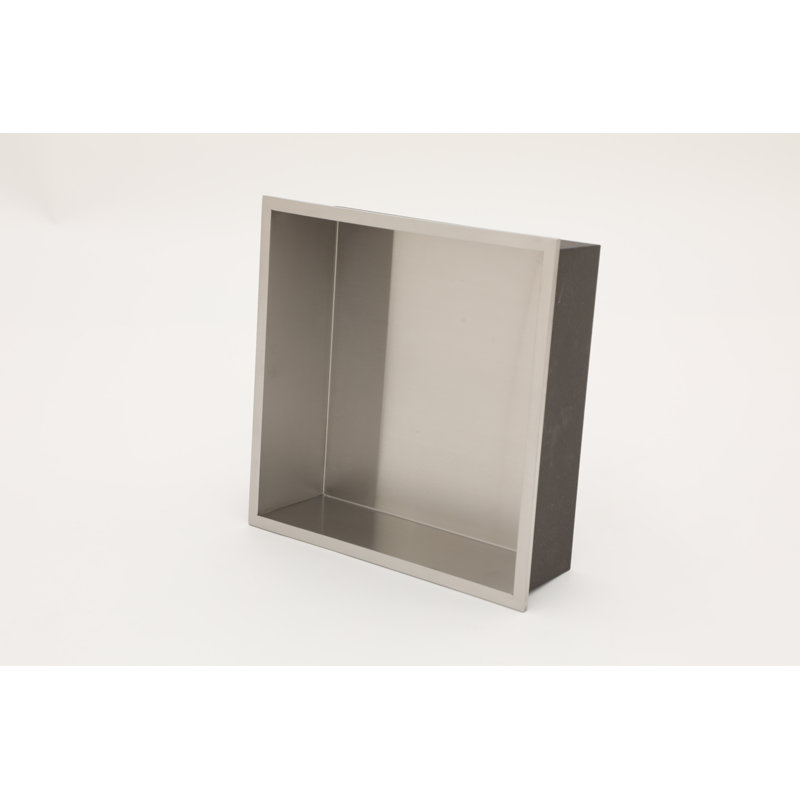 Niche de douche encastrée en acier inoxydable nickelé brossé 30,5 x 30,5 cm – Rangement mural pour salle de bain, cuisine et VR