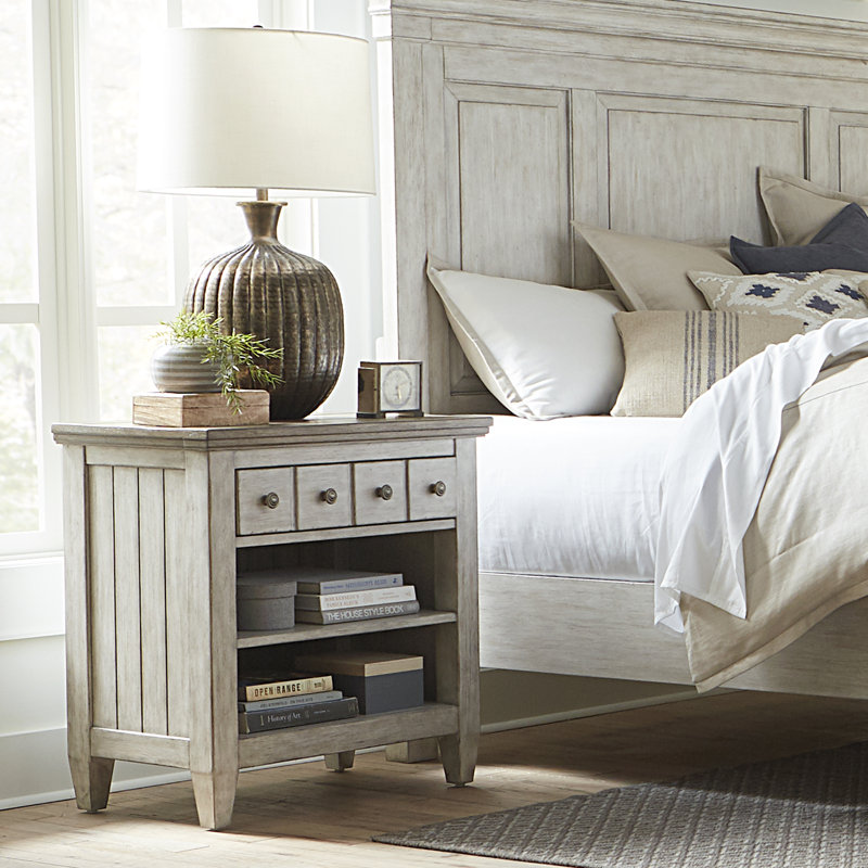 Haylee 1-Drawer Nightstands with Charging Station