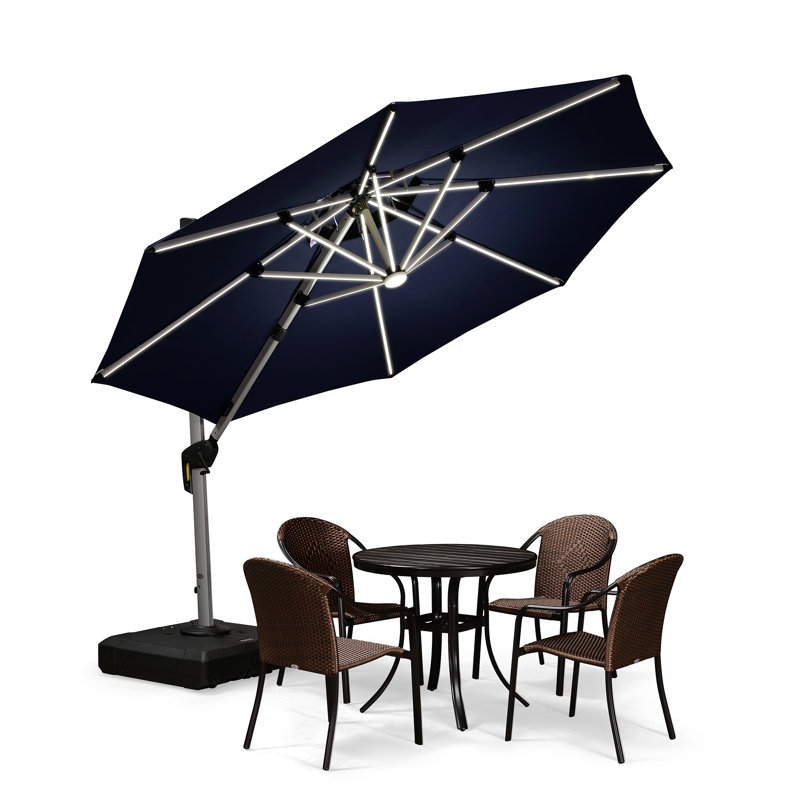Parasol suspendu en porte-à-faux 10 pi Jennet, bleu marine, Marine