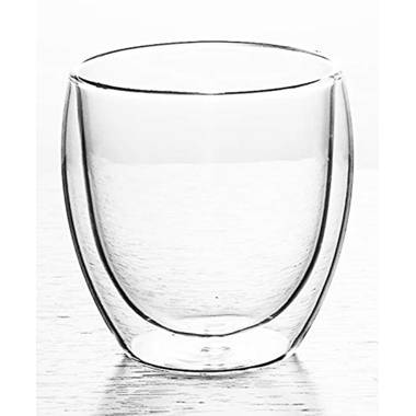 NutriChef Double Wall Insulated Glasses 2pcs 8oz High Borosilicate Glass  Sweat Free Clear Mugs