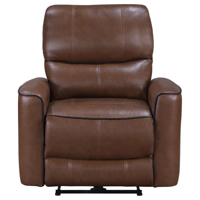 Fauteuil inclinable électrique Rivkin brun selle, Similicuir brun