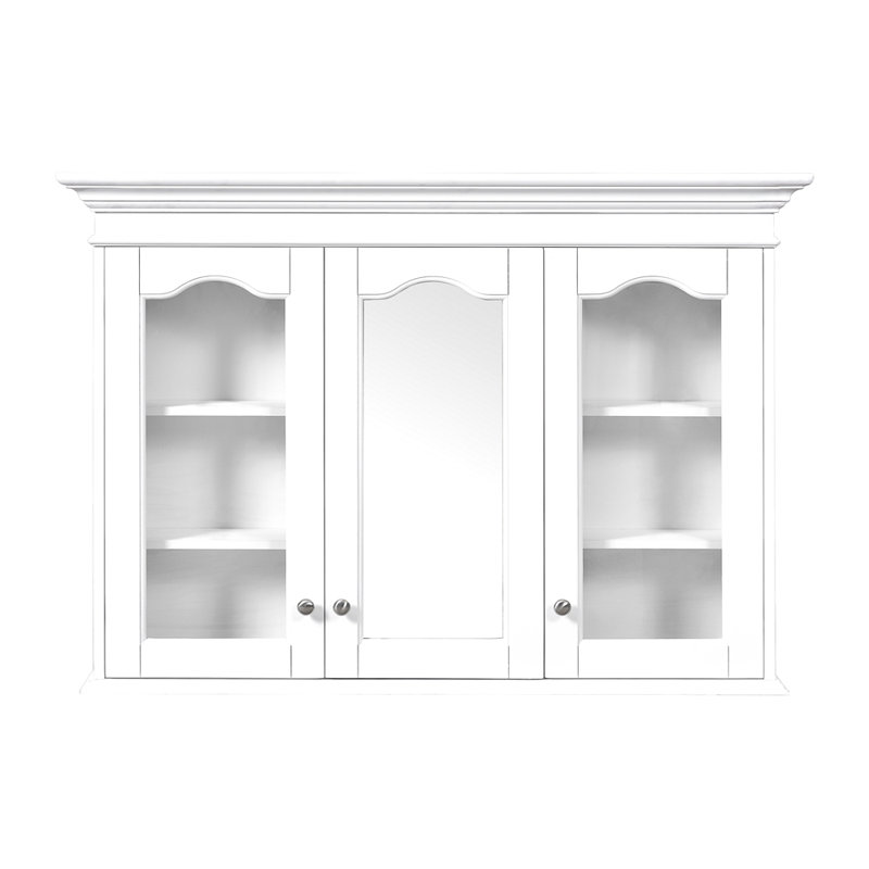 Armoire à pharmacie 40 "avec miroir, armoire de rangement pour salle de bain avec porte miroir et tablettes, armoire de salle de bain murale avec portes en verre