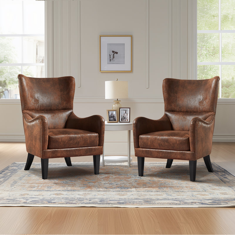Adetola 27" Wide Polyester Wingback Chair