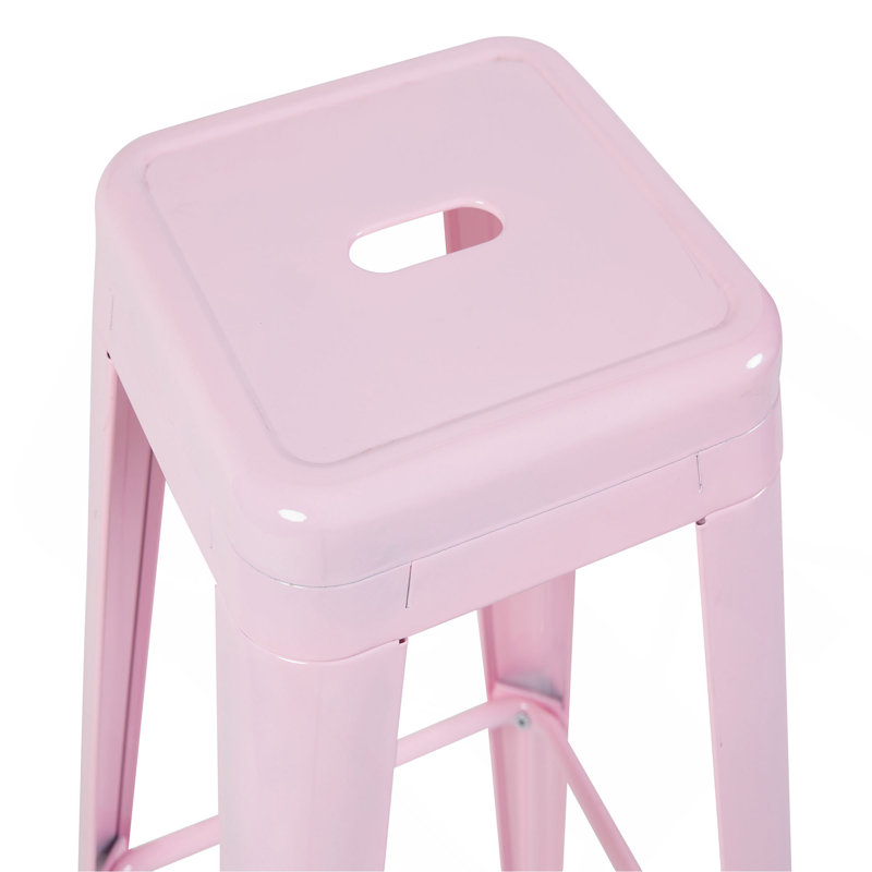 Tabouret à hauteur de comptoir 30 po, ensemble de 4 tabourets de bar en métal sans dossier, non empilable, amovible et facile à assembler, permettant d'économiser de l'espace pour un îlot de cuisine / bar / café / salle à manger