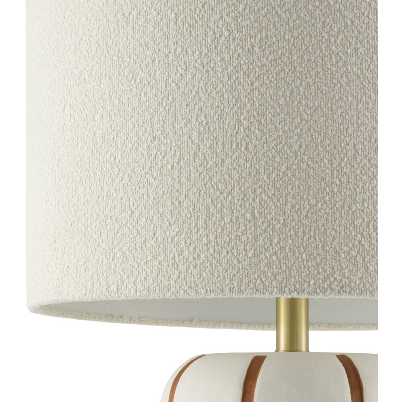 Lampe de table Poelm, H 25 po x l 15 po x P 15 po, Crème/orange