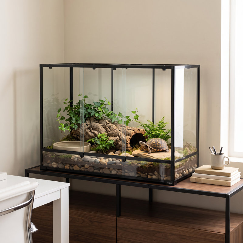 48 in. x 18 in. x 36 in. Glass and Plastic Reptile Terrarium