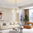 4-light Modern Luxury Drum Chandelier with Clouded Textured Glass for Entryway Hallway Dining Room-545379190