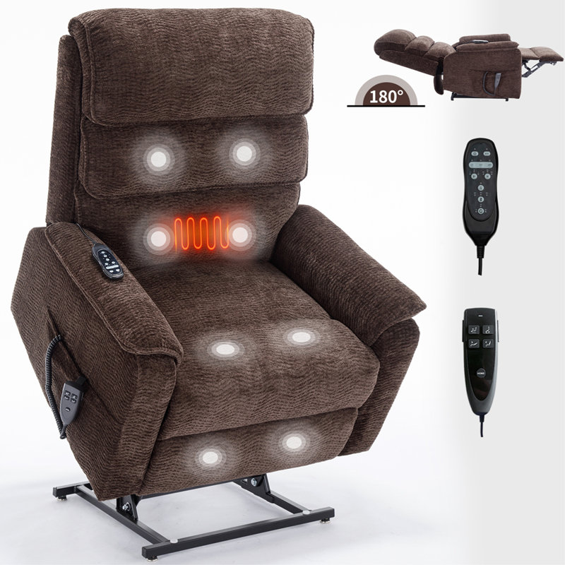Fauteuil inclinable électrique Power Lift avec télécommande, Brun