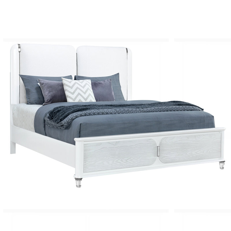 Modern Design Bed with LED Light, Grey