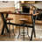 Raihan Pine Solid Wood Top Metal Base Dining Table-135271118