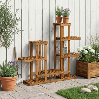  Plant Stand Solid Acacia Wood Modern Outdoor Display Garden Holder Rack