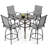 Outdoor 5-Piece Textilene Bar Set, Swivel Bar Stools and Bar Table