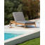 Jack Outdoor Teak Chaise Lounge