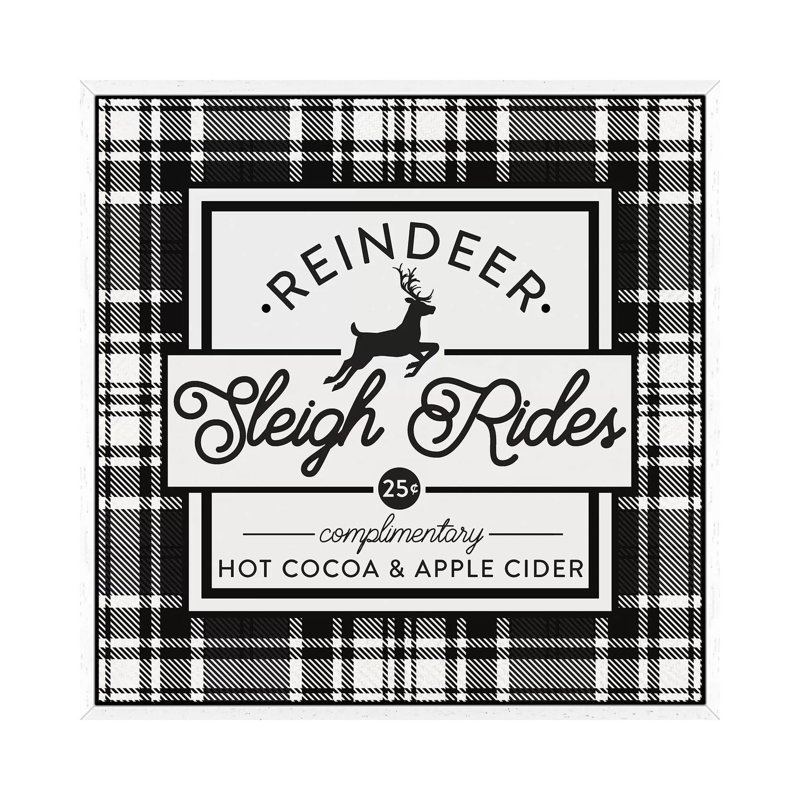 Plaid Holidays III - Print on Canvas, White Framed, 93.98 cm H x 93.98 cm W