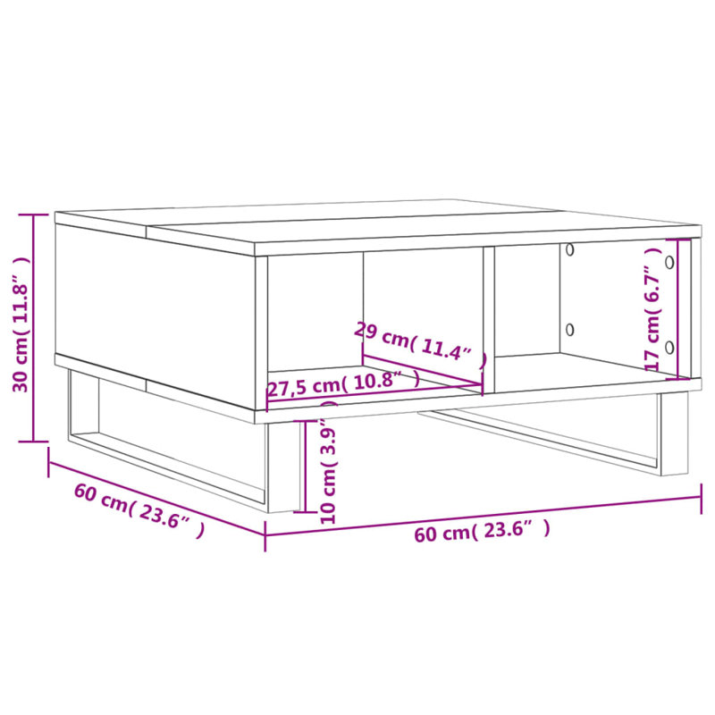 Azelia Sled Coffee Table with Storage, White