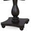 Cet ensemble de salle à manger 5 pièces se compose d'une table de salle à manger et de 4 chaises en tissu de polyester brun moderne de style Mid-Century à haut dossier - Sablage au fini noir-1458474770-1458474772