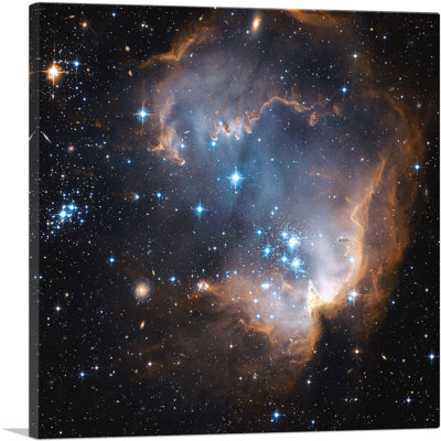 «Hubble Telescope New Stars Shed Light on the Past N90», reproduction de photo sur toile tendue