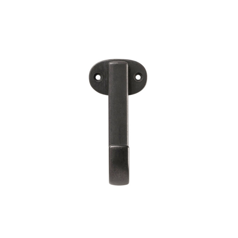 Euro-Contemporary Collection Decorative Hook - 4-3/4" x 2-1/4 "  Black Iron - Contemporary Entryway Hook for Coats, Hats & Bags