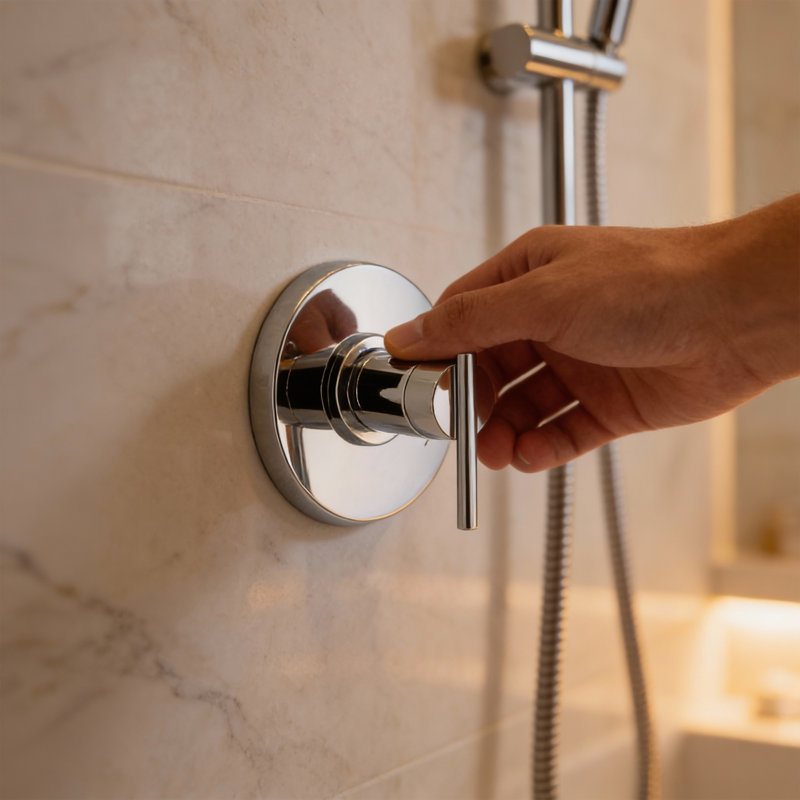 Shower Escutcheon with Screw, Chrome-Plated Finish