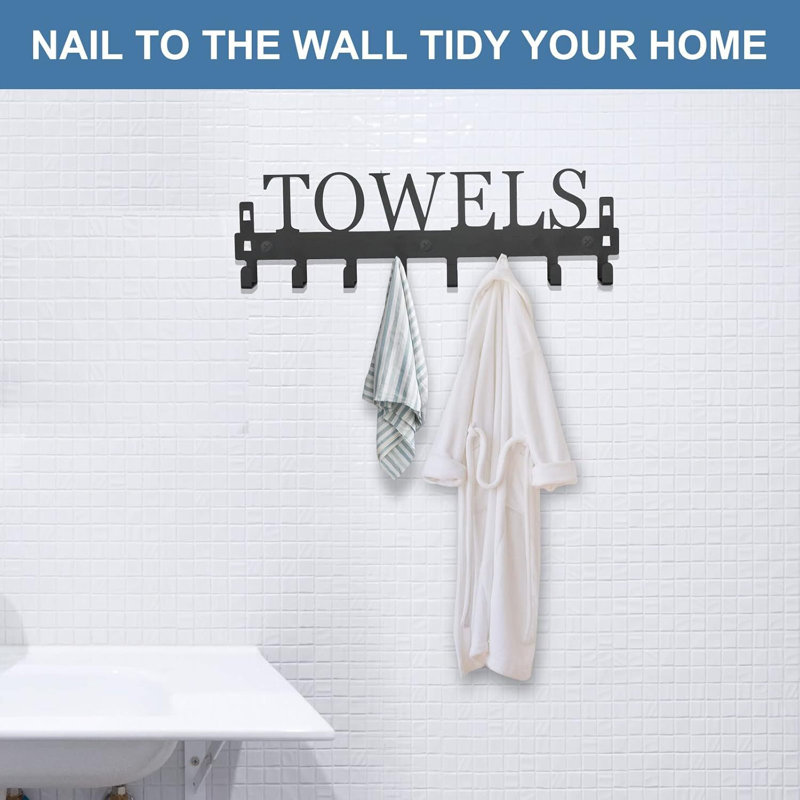 Metal Over-the-Door Towel Hooks with Rust-Resistant