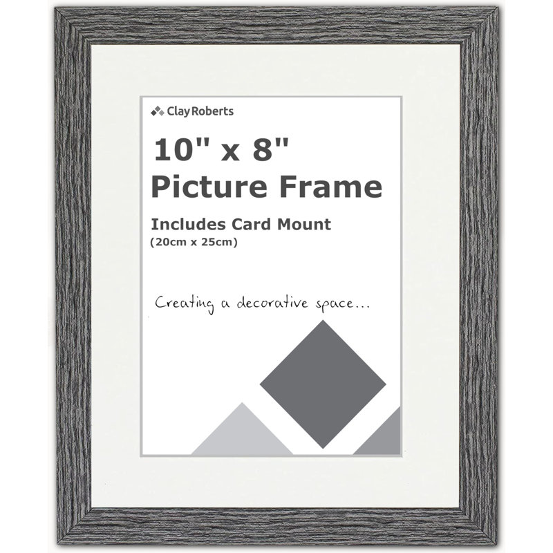 Picture Frame with Mat, Dark Grey