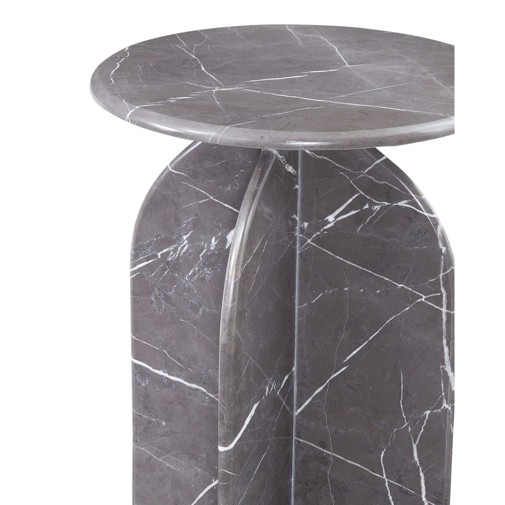 Sven Pedestal Top End Table, Gray