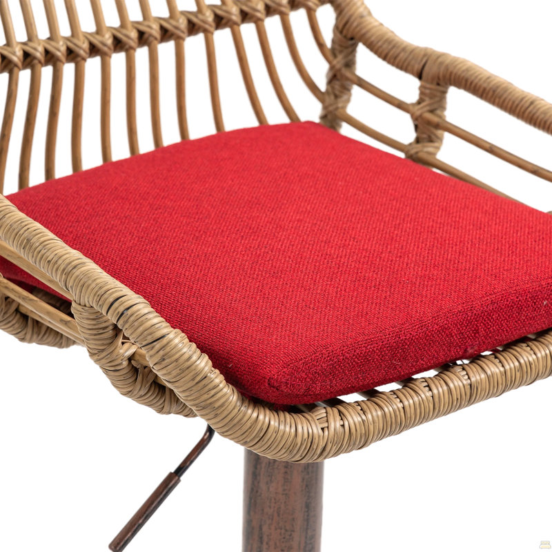 Tabouret de bar 19,29 po x 18,9 po x 42,91 po, hauteur réglable en lin et métal 1pc avec repose-pieds