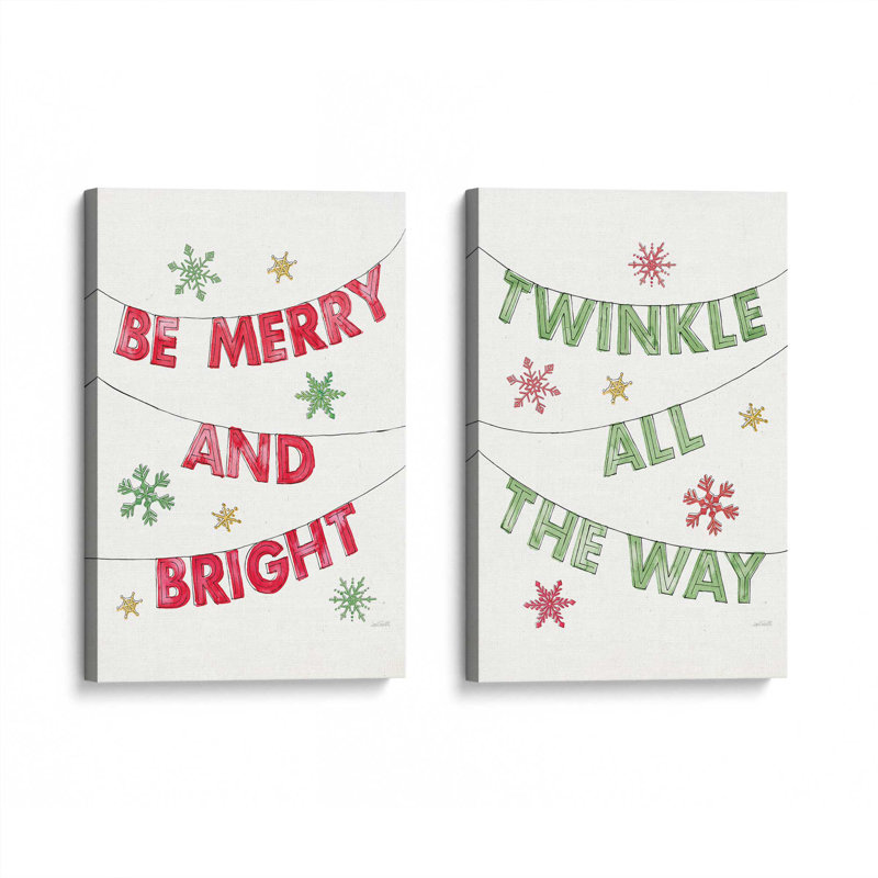Twinkle All The Way, ensemble de 2 impressions sur toile, H 37 po x l 64 po, Toile tendue, Toile tendue