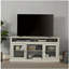 Meuble télé contemporain pour téléviseur de 65 po ou moins avec espace de rangement ouvert et fermé, gris pierre, l 60 po x P 15,75 po x H 29 po