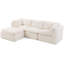 Canapé de salon moderne de style nuage, canapé convertible en forme de L sans cadre (avec repose-pieds), canapé surdimensionné confortable en chenille surdimensionné à 4 places, canapé modulaire modulaire-129519889-129519890