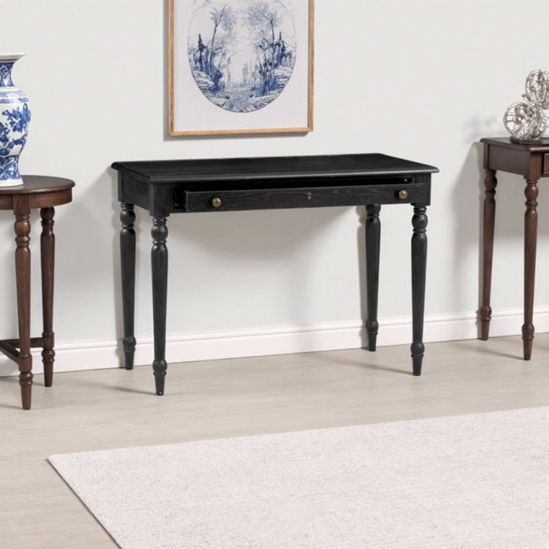 Classic white waxwood solid wood desk, 29.52" H x 47.24" W x 17.71" D