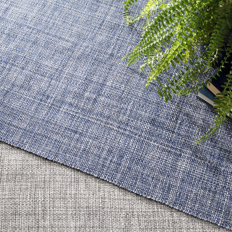 Fusion Blue Handwoven Indoor/Outdoor Rug, Rectangle 9'6" x 13'6"