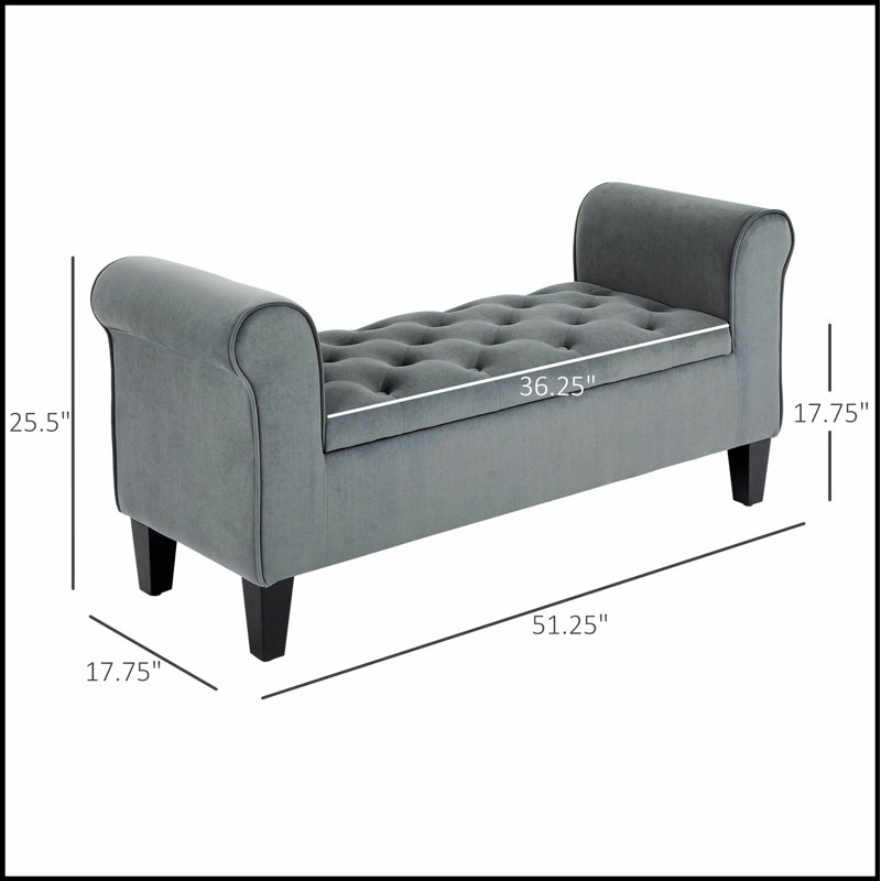 Banc avec repose-pieds capitonné et accoudoirs roulés pour le salon