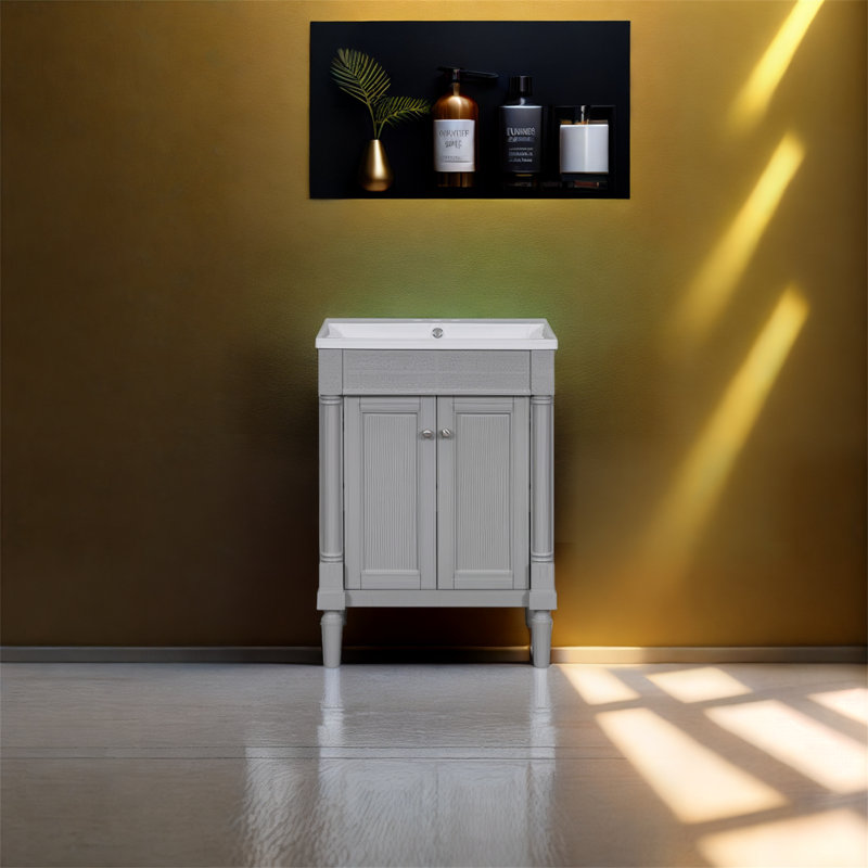 Bathroom Vanity With Top Sink, Gris