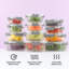 JoyJolt Fluted Glass Food Storage Containers with Leakproof Lids, Set of 12-93241398