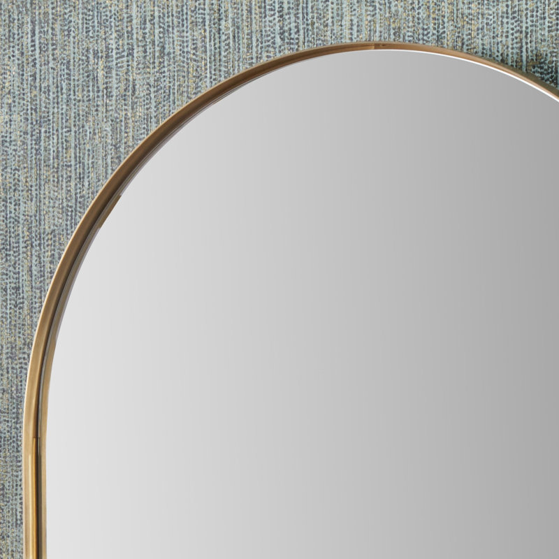Stainless Steel Oval Wall Mirror, Brushed Gold