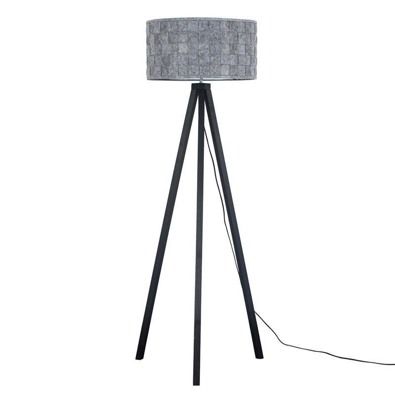 Mejias 149cm Wood Tripod Floor Lamp, Not Included, Black Wood Base