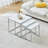 Living Room Nesting Coffee Table Set Of 3 High Glossing Marble Effect, Small Square Side Sofa Table 3 In 1 Nested Table Corner Little End Table Stackable Wood Tabletop With Chrome Frame (Black Marble)-1480114708