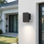 Applique murale d'extérieur 7 "pour porche, patio, porte d'entrée et garage, noir mat-134974094