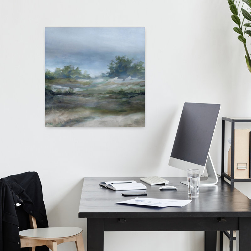Art contemporain paysage naturel, H 18 po x l 18 po
