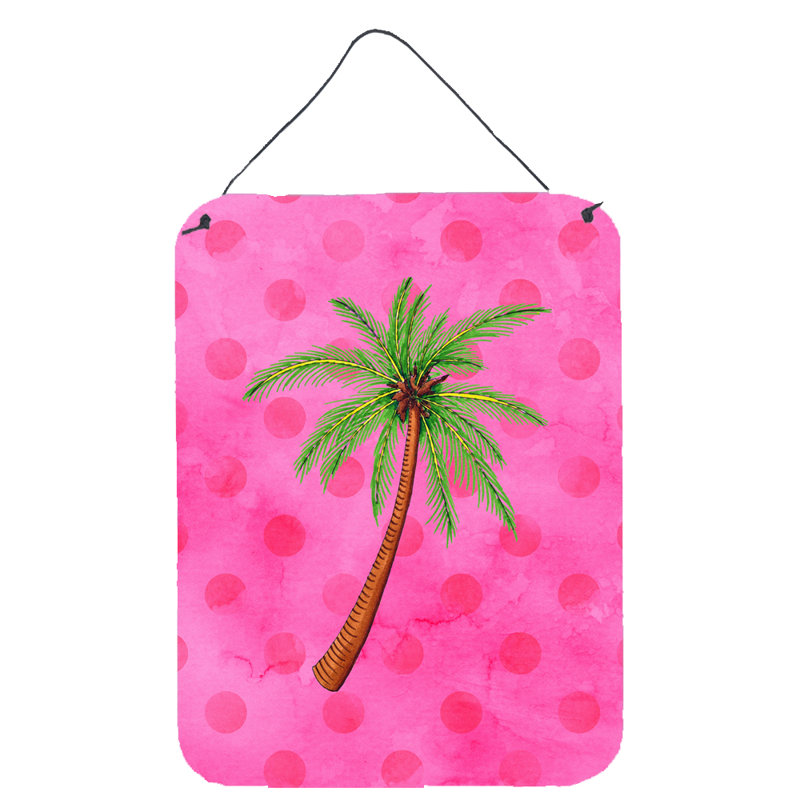 Décoration murale polkadot suspendue palmier tree, Rose