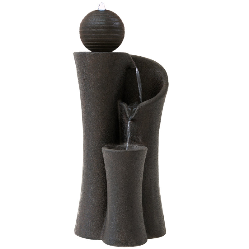  Fontaine en cascade 41 po Modern Sphere Curve, Brun