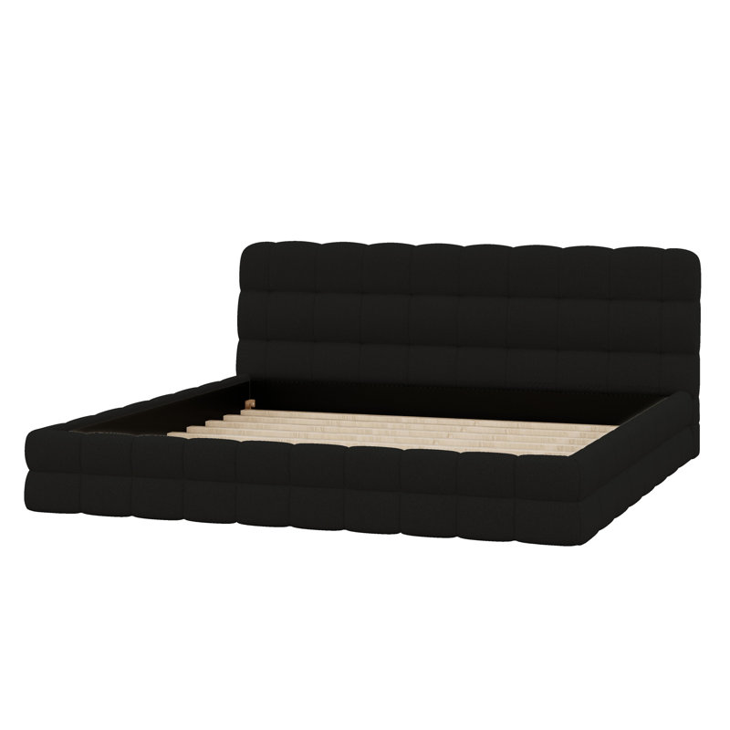Lit plateforme tapissier Contemporary, Noir