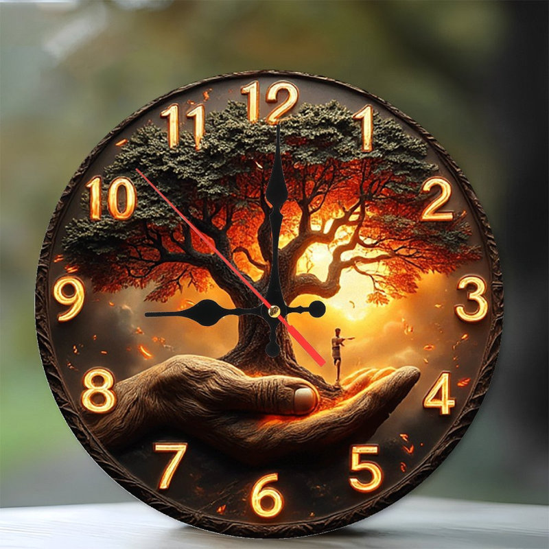 Sunset Tree Of Life Wall Clock