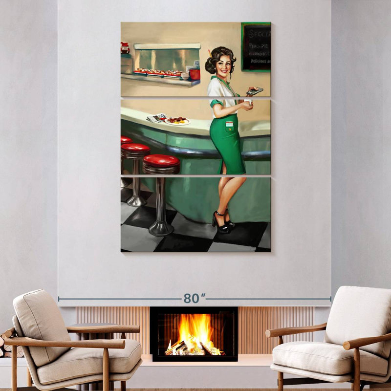 Leisha Diner Waitress, 74" H x 48" W