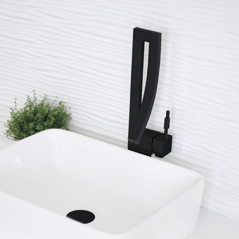 Stylish Vanessa Single-Handle 17 ½" Matte Black Bathroom Faucet, Matte Black